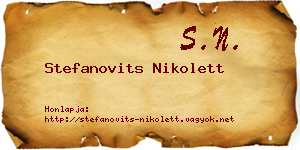 Stefanovits Nikolett névjegykártya