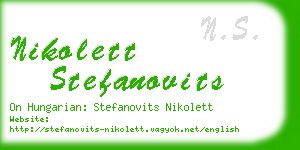 nikolett stefanovits business card